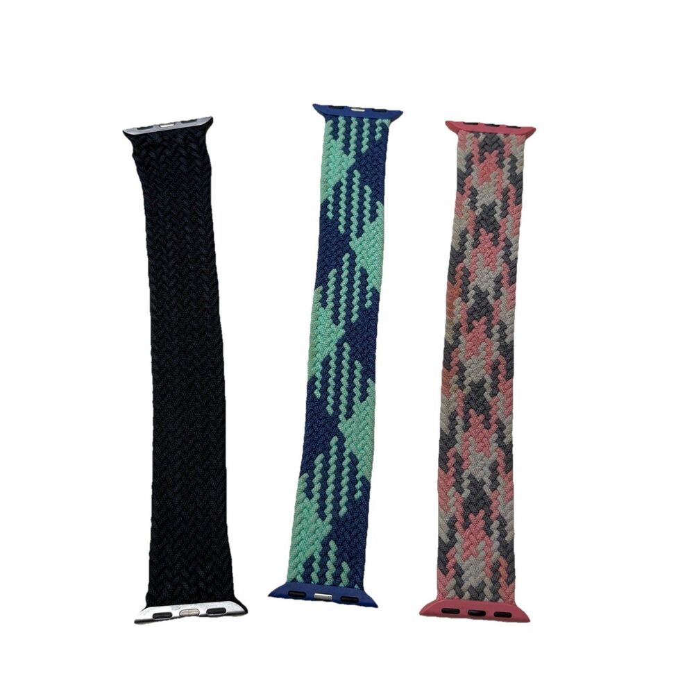 SOLACE Braided Digital Loops for 38/40/41/MM  Watch Size Large Black Green Pink